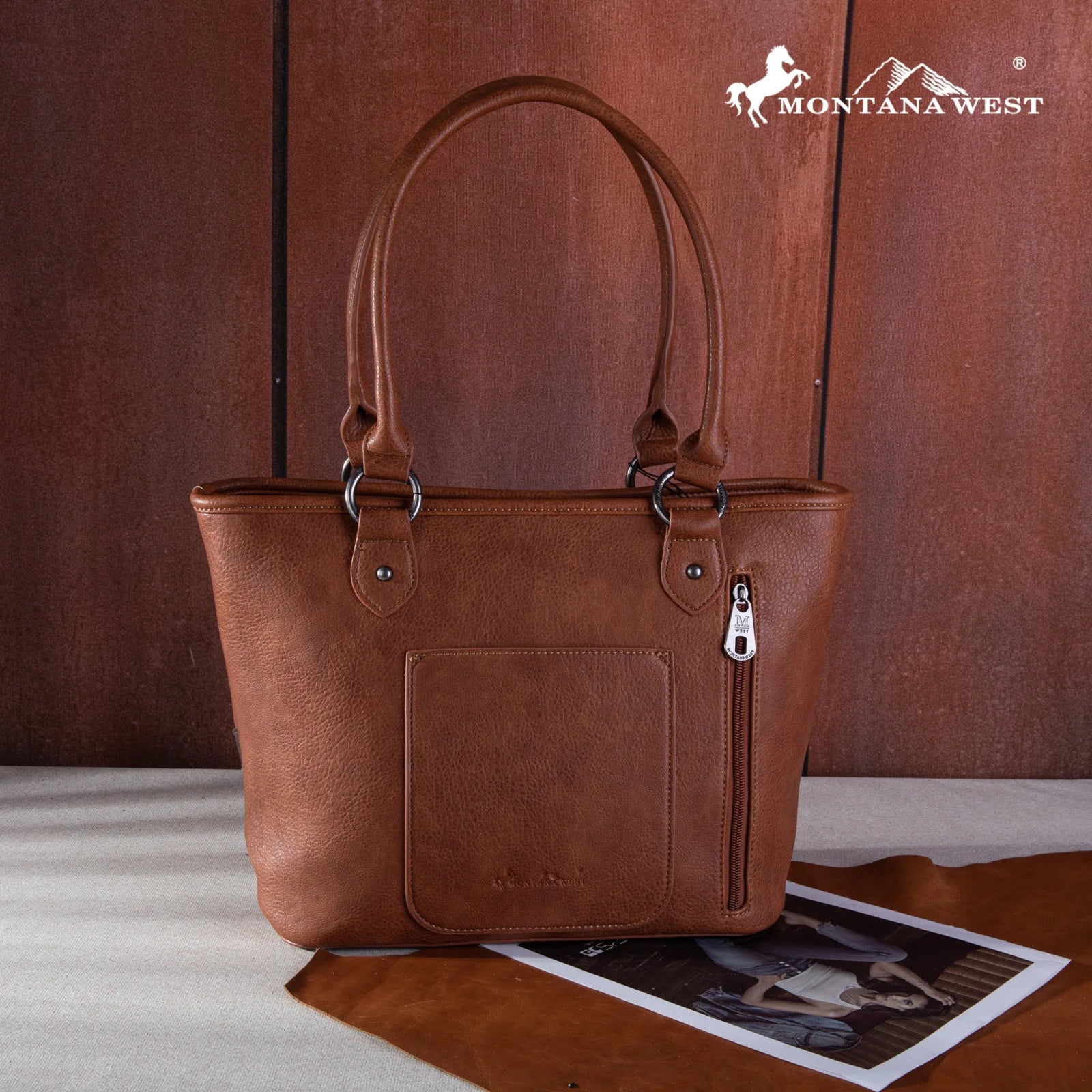 Montana West Embroidered Arrow Feather Collection Concealed Carry Tote with matching wallet