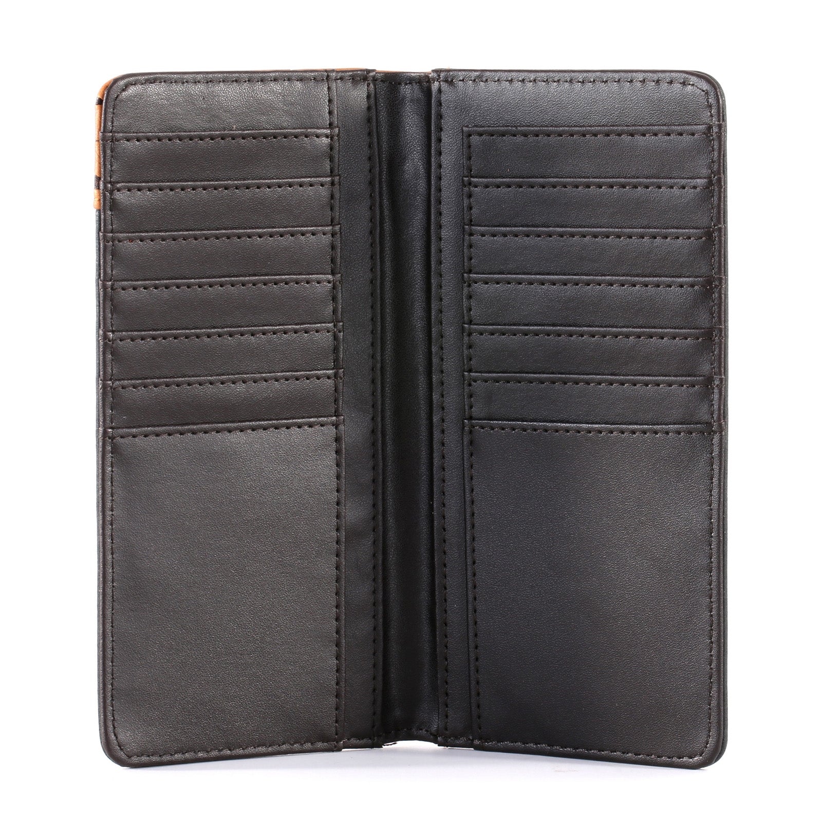 Embossed Vintage Floral Men's Bifold Long PU Leather Wallet