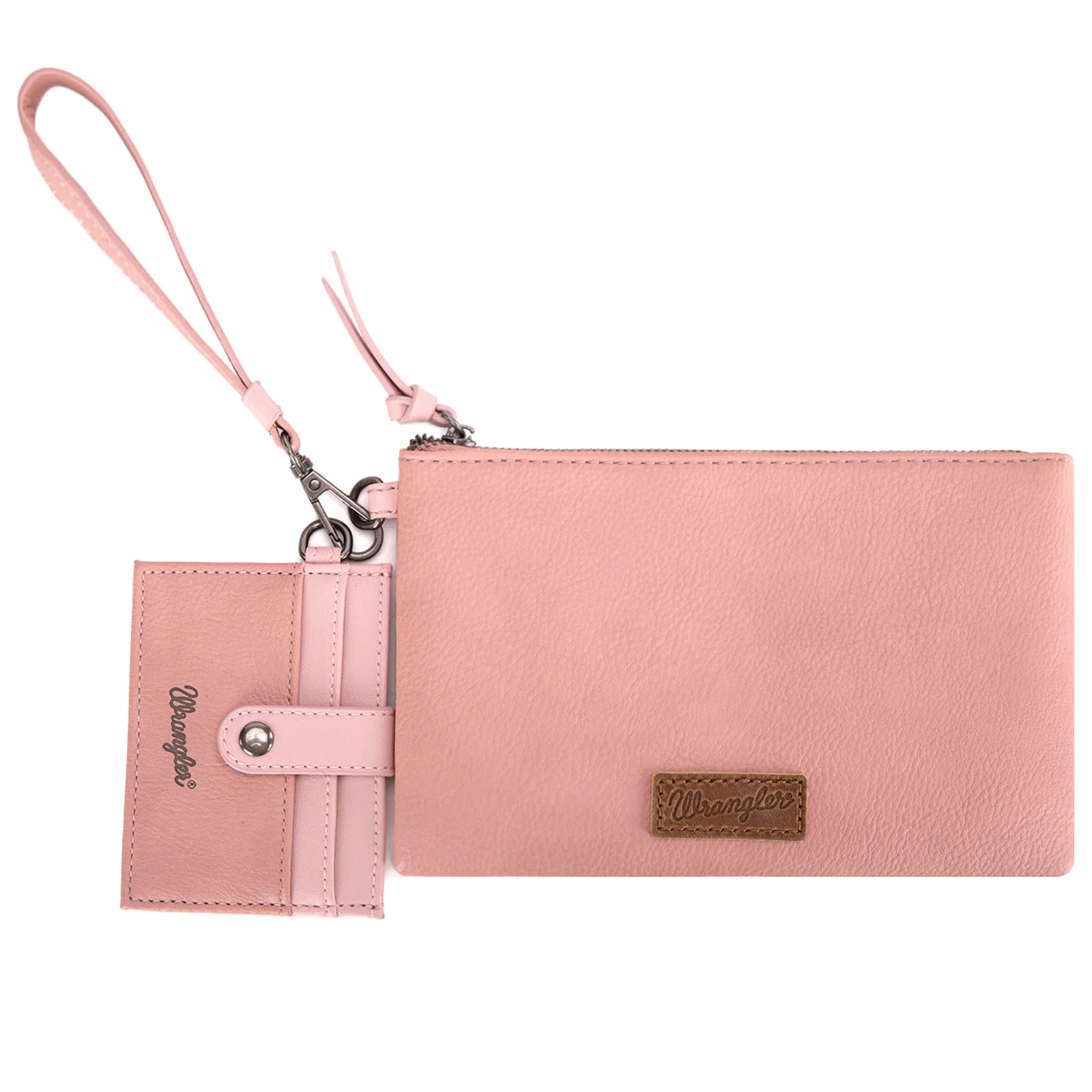 WG184-W049 Wrangler Dual Pouch/Wristlet Credit Cardholder Wallet - Pink