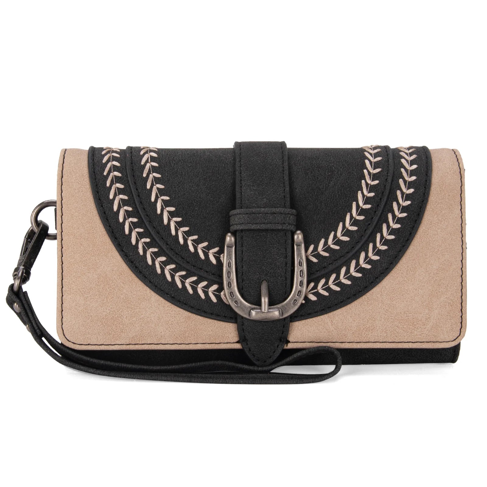 Montana West Fringe Buckle Collection Backpack Wallet Set-Black