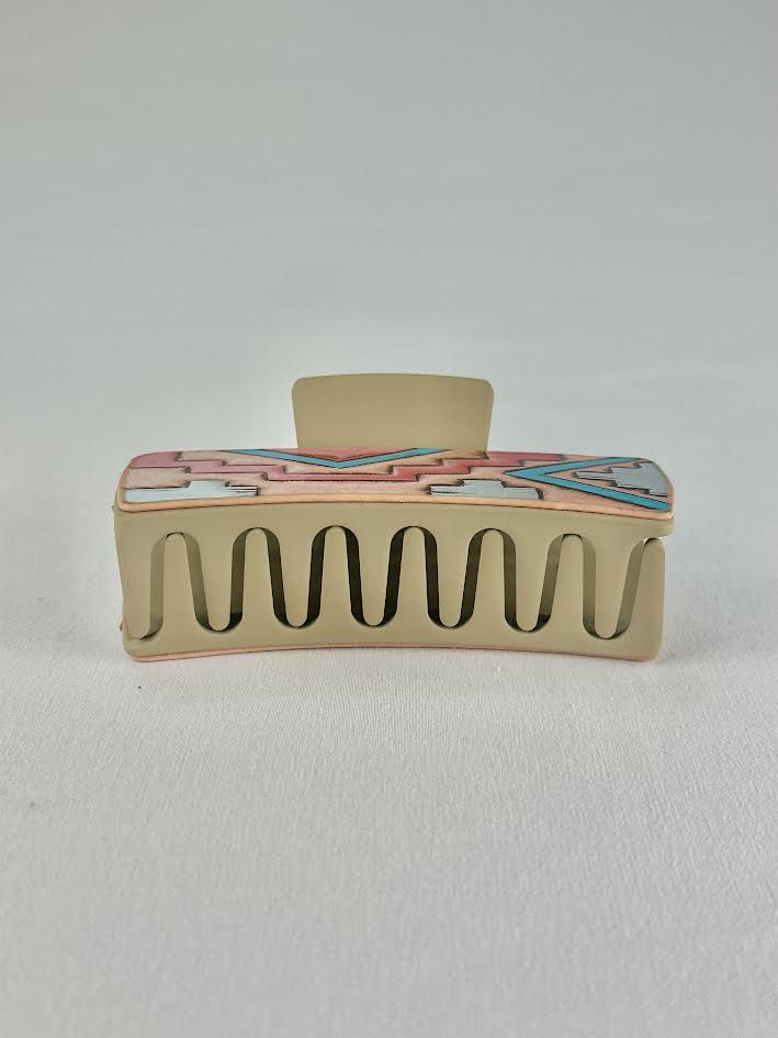 Large Pink Aztec Clip