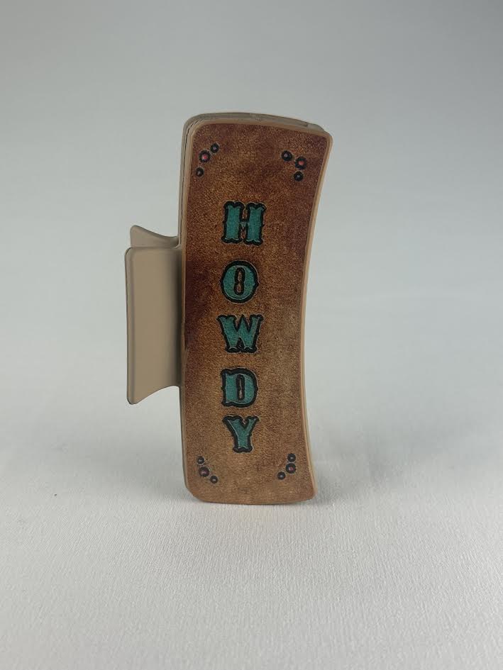 Large Howdy Blue Clip