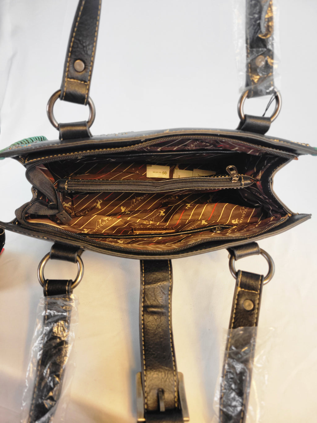 Montana West Embroidered Collection Concealed Carry Tote-Turquoise