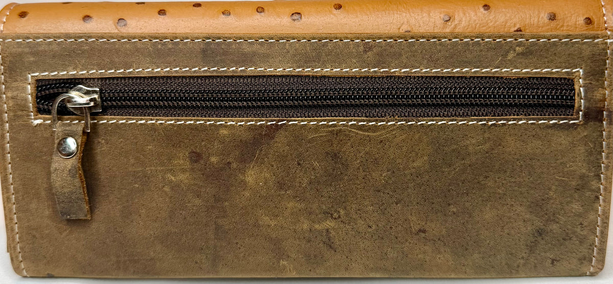 American Bison Leather Ostrich Wallet