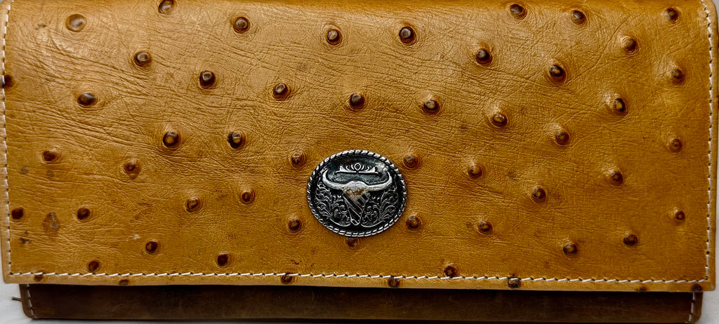 American Bison Leather Ostrich Wallet