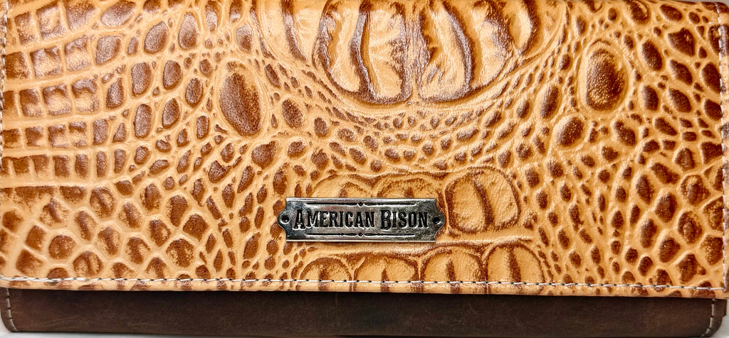 American Bison Leather Snake Skin Wallet