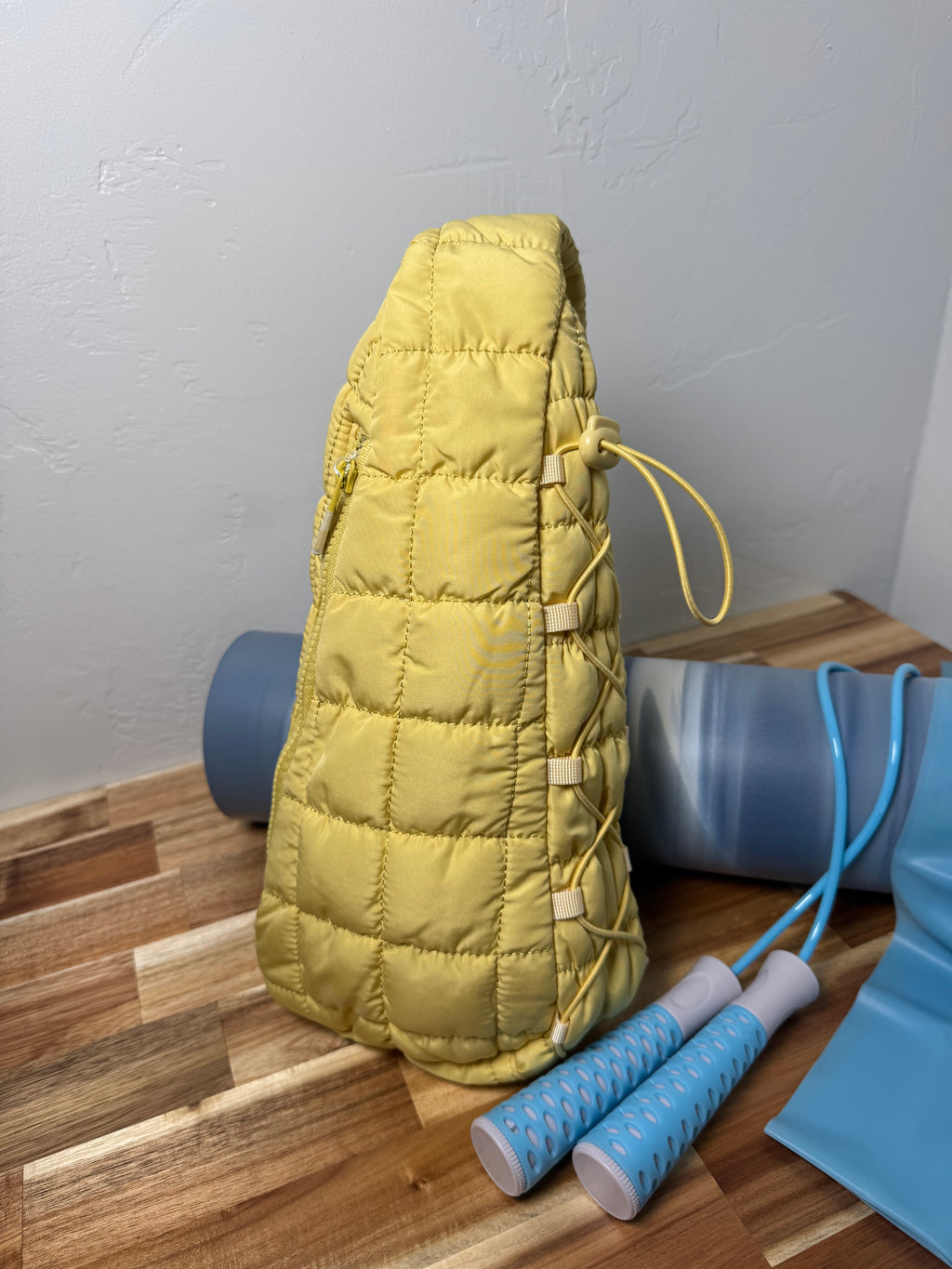 Quilted Yellow Crossover Bag