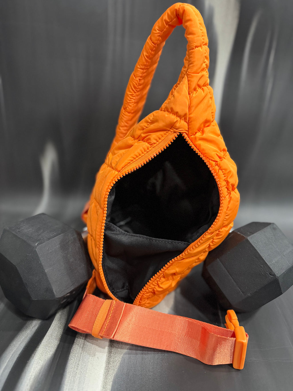 Quilted Orange Crossbody Bag