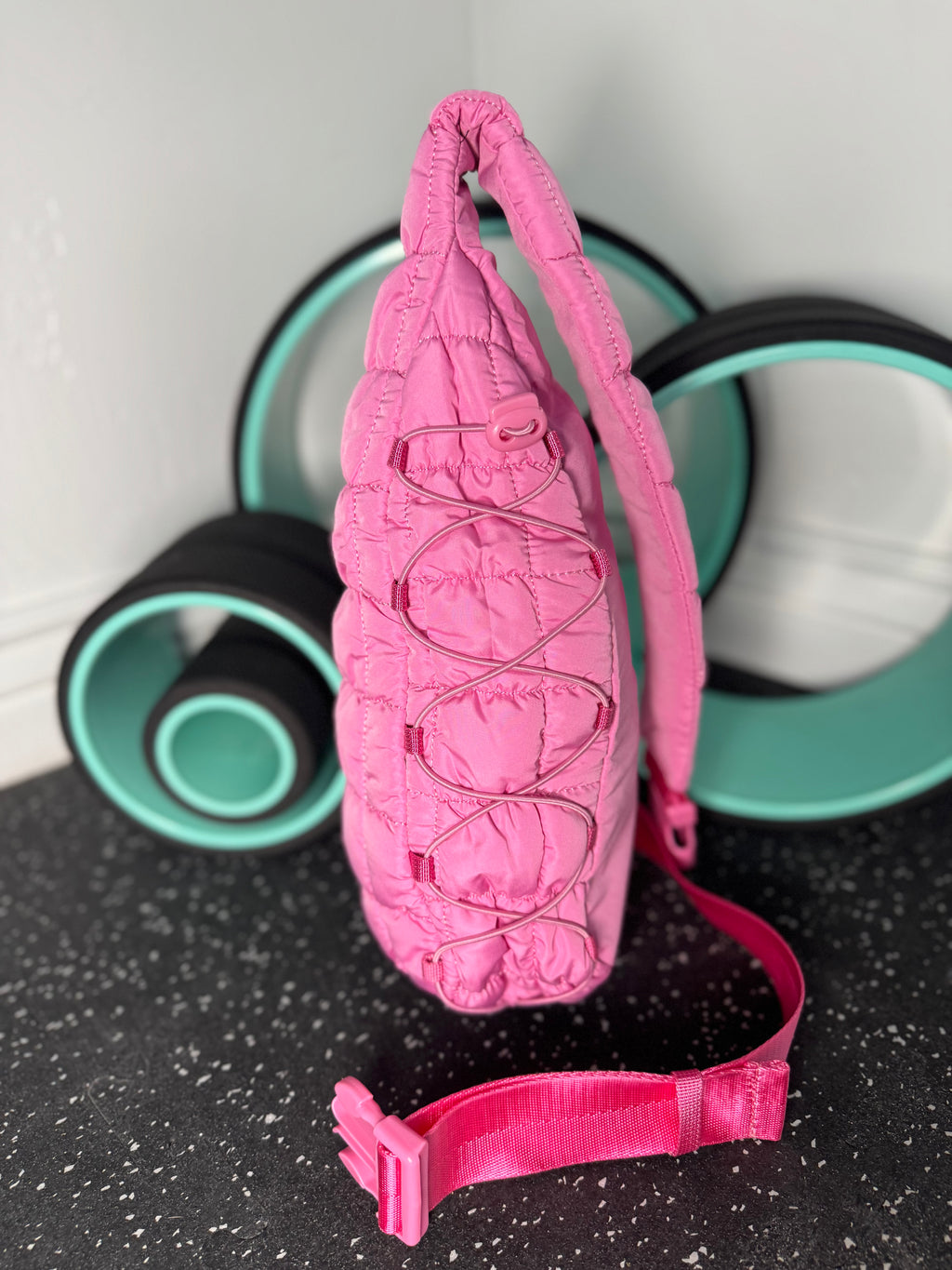 Quilted Pink Crossover Bag
