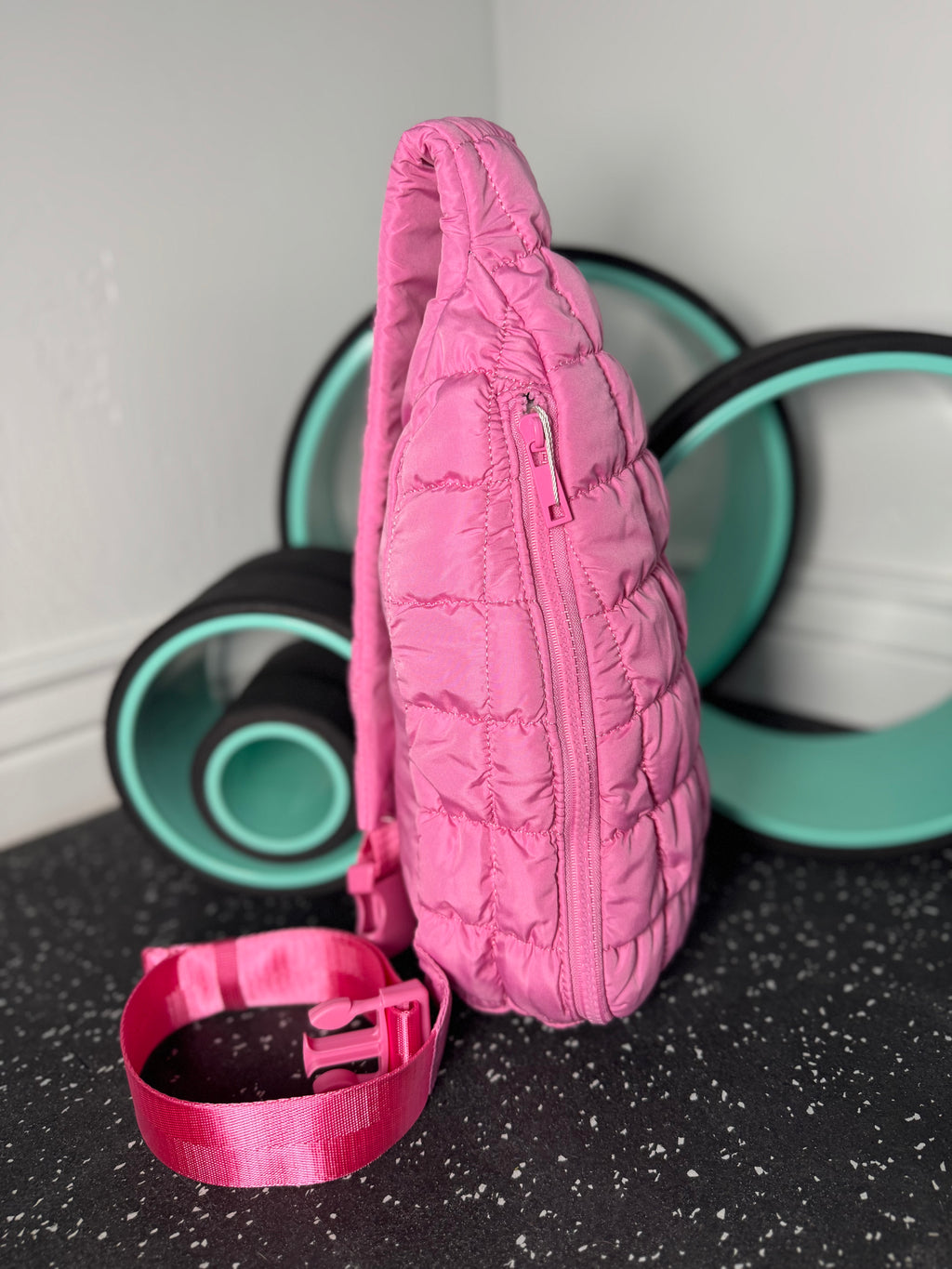 Quilted Pink Crossover Bag