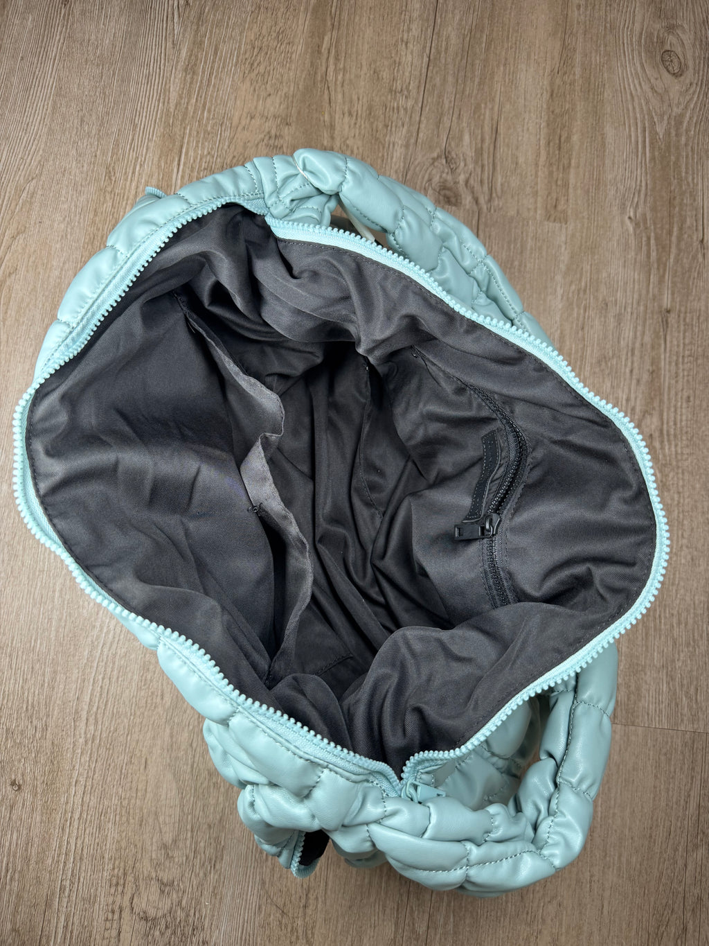 Large Mint Glossy Quilted Bag