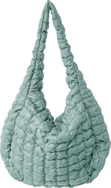 Large Mint Glossy Quilted Bag