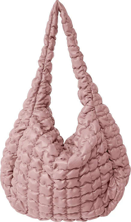 Large Pink Glossy Quilted Bag