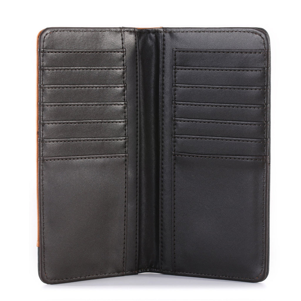 Embossed Floral Men's Bifold Long PU Leather Wallet