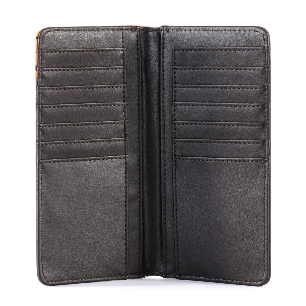 Embossed Vintage Floral Men's Bifold Long PU Leather Wallet