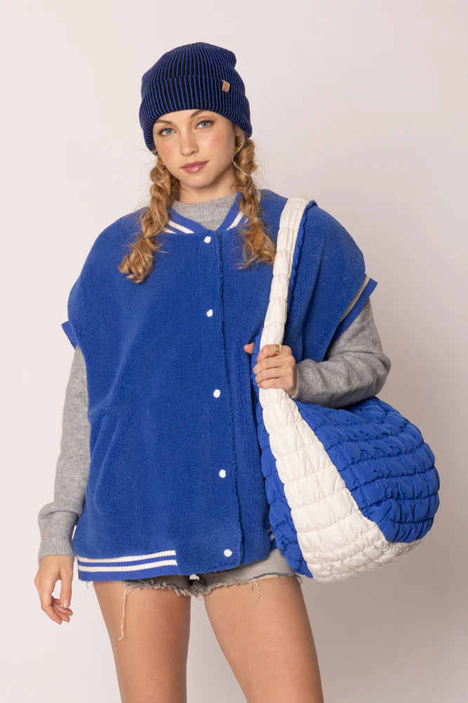Large Team Blue/White Quilted Bag