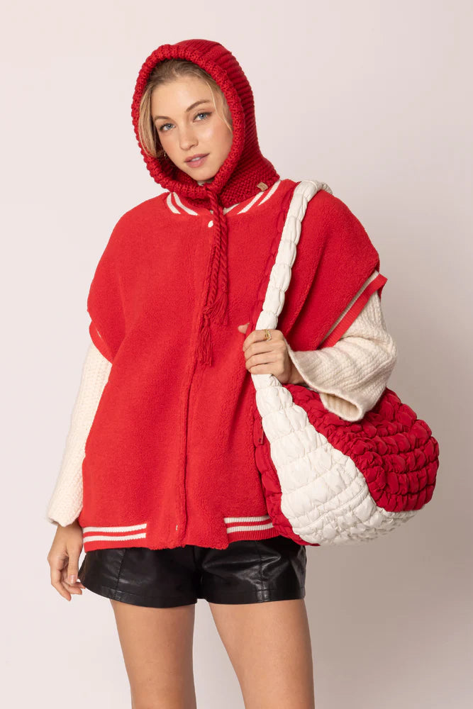 Large Team Red/White Quilted Bag