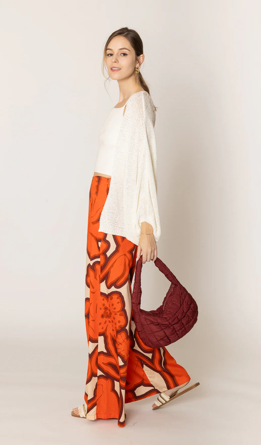 Small Burgundy Quilted Bag