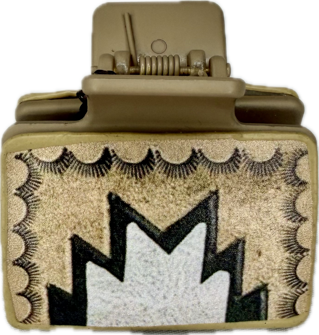 Sm White Aztec Clip