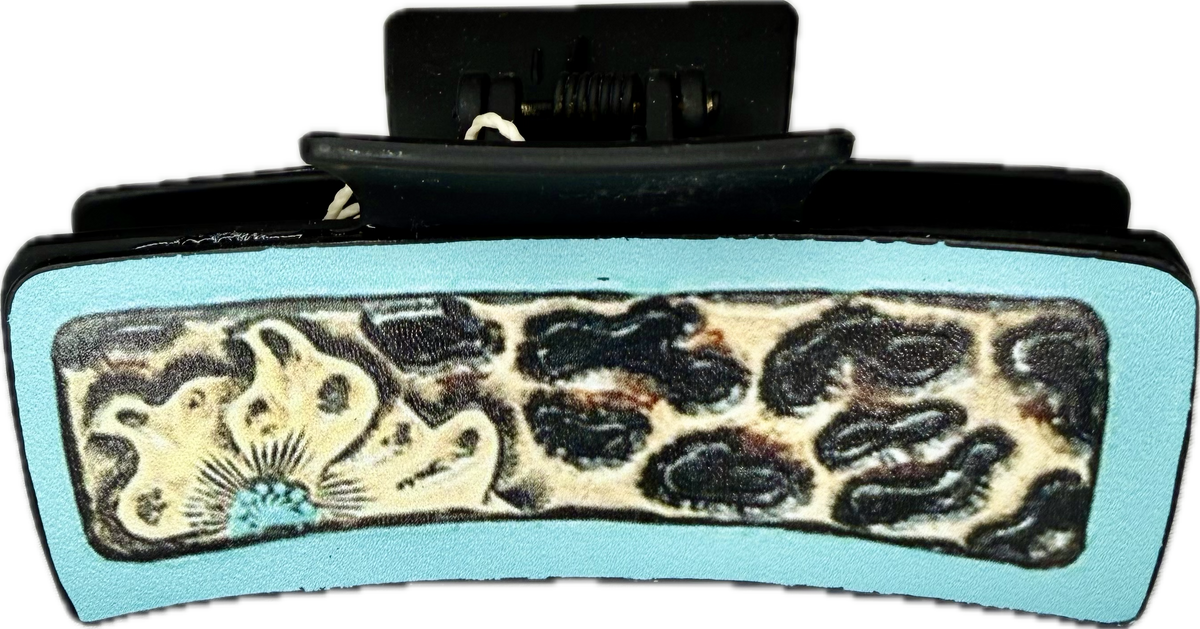 Lg Leopard/Flower Clip