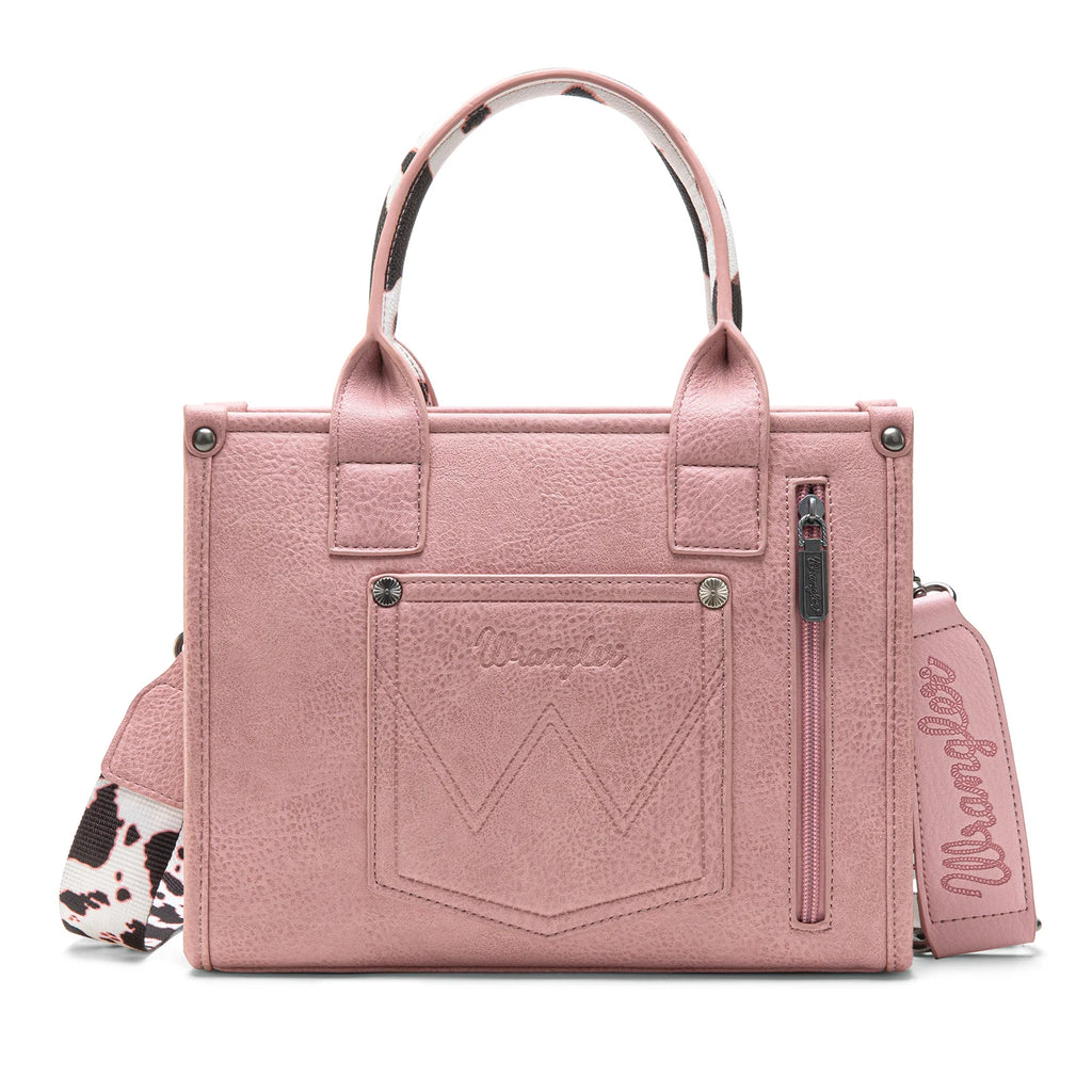 Wrangler Cow Print Concealed Carry Tote/Crossbody - Hot Pink