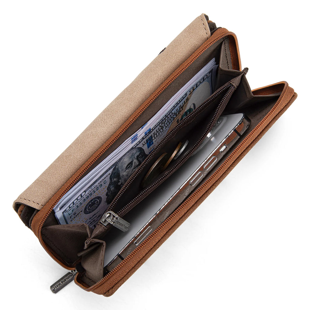 Montana West Embroidered Tote with Wallet Set