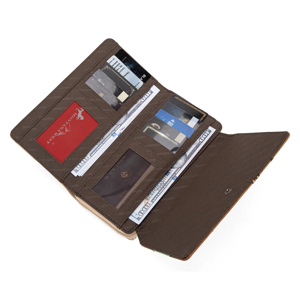 Montana West Embroidered Tote with Wallet Set