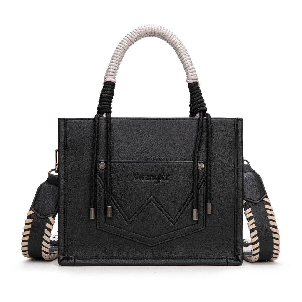 Wrangler Cow Print Tote/Crossbody -Black