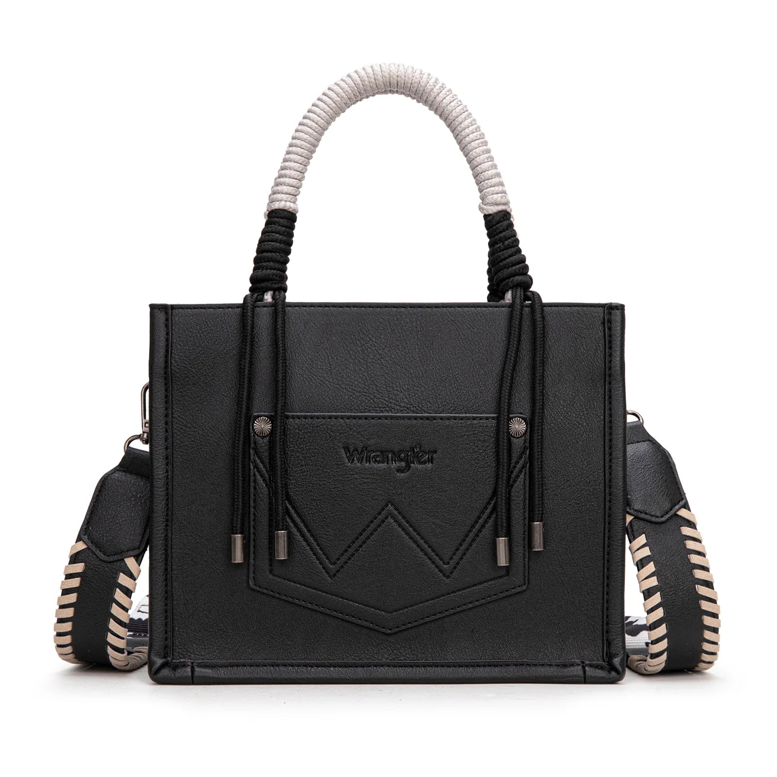 Wrangler Cow Print Tote/Crossbody -Black