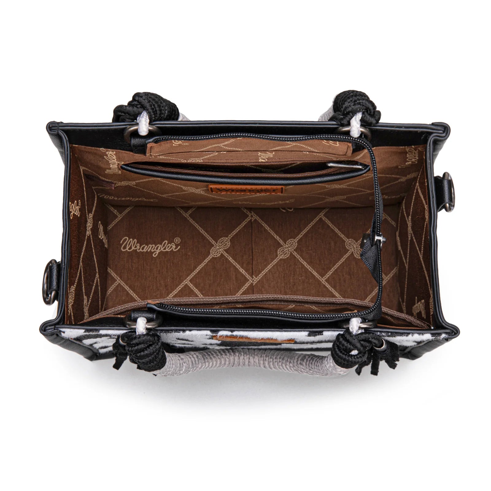 Wrangler Cow Print Tote/Crossbody -Black