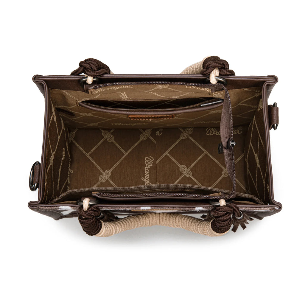 Wrangler Cow Print Tote/Crossbody -Coffee