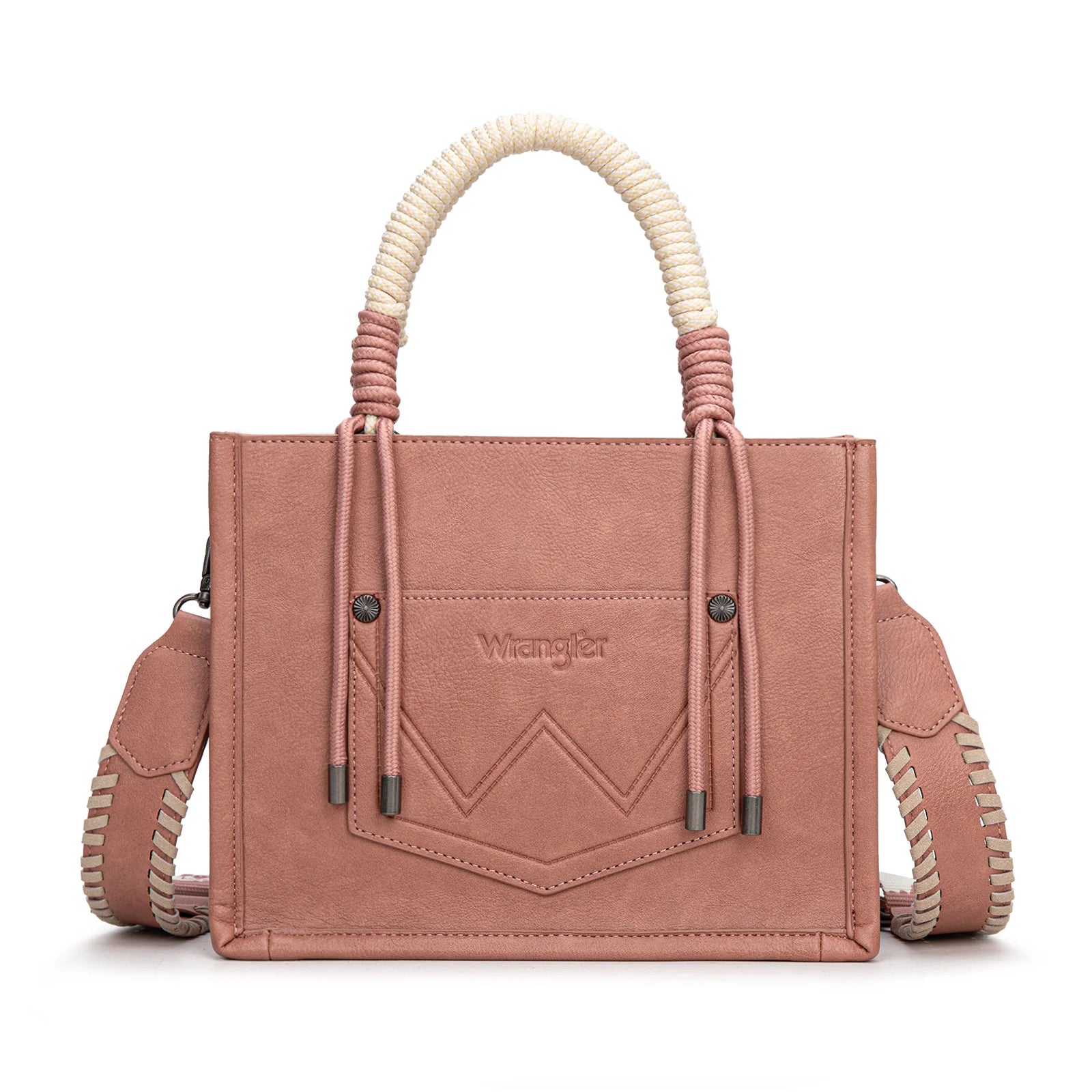 Wrangler Cow Print Tote/Crossbody -Pink