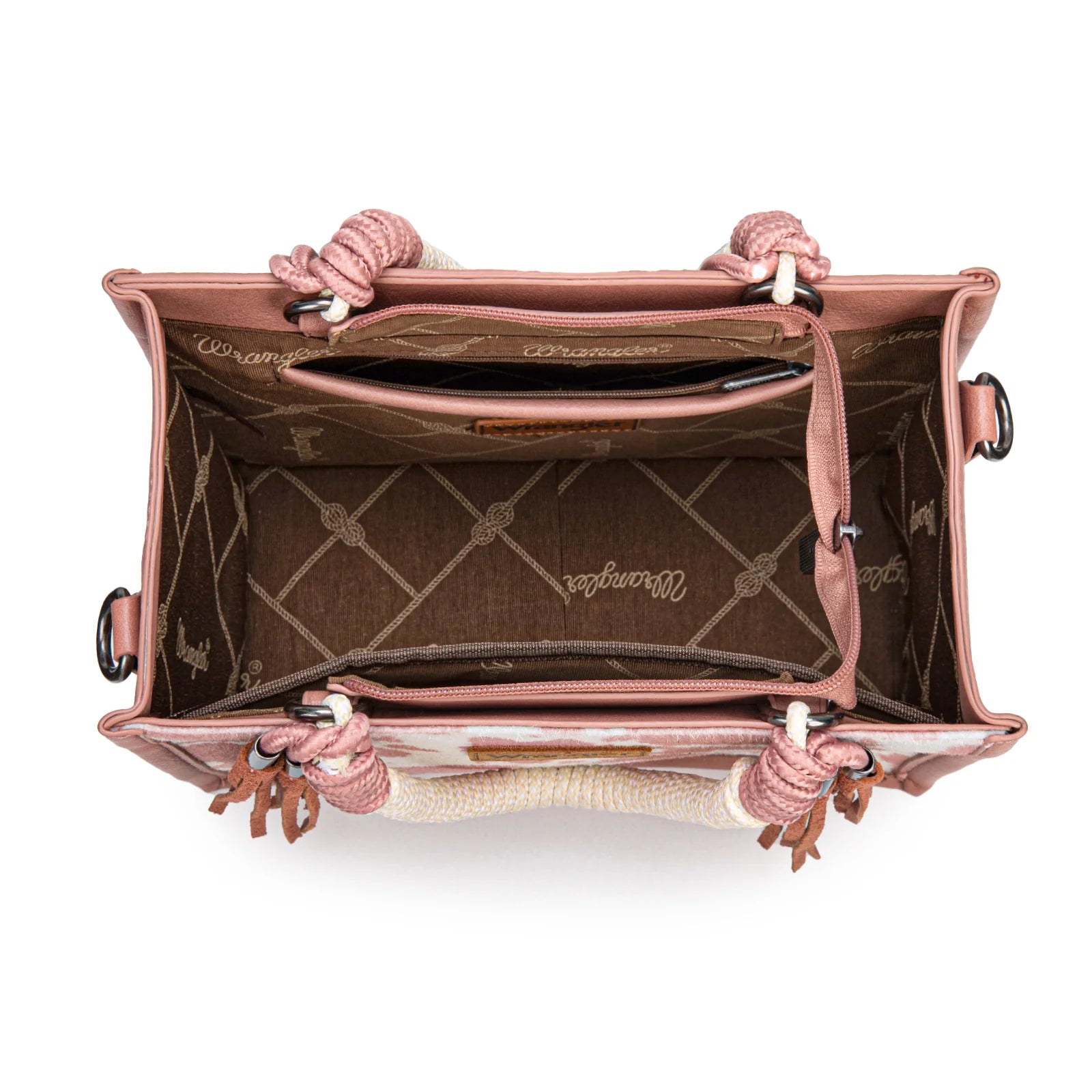 Wrangler Cow Print Tote/Crossbody -Pink
