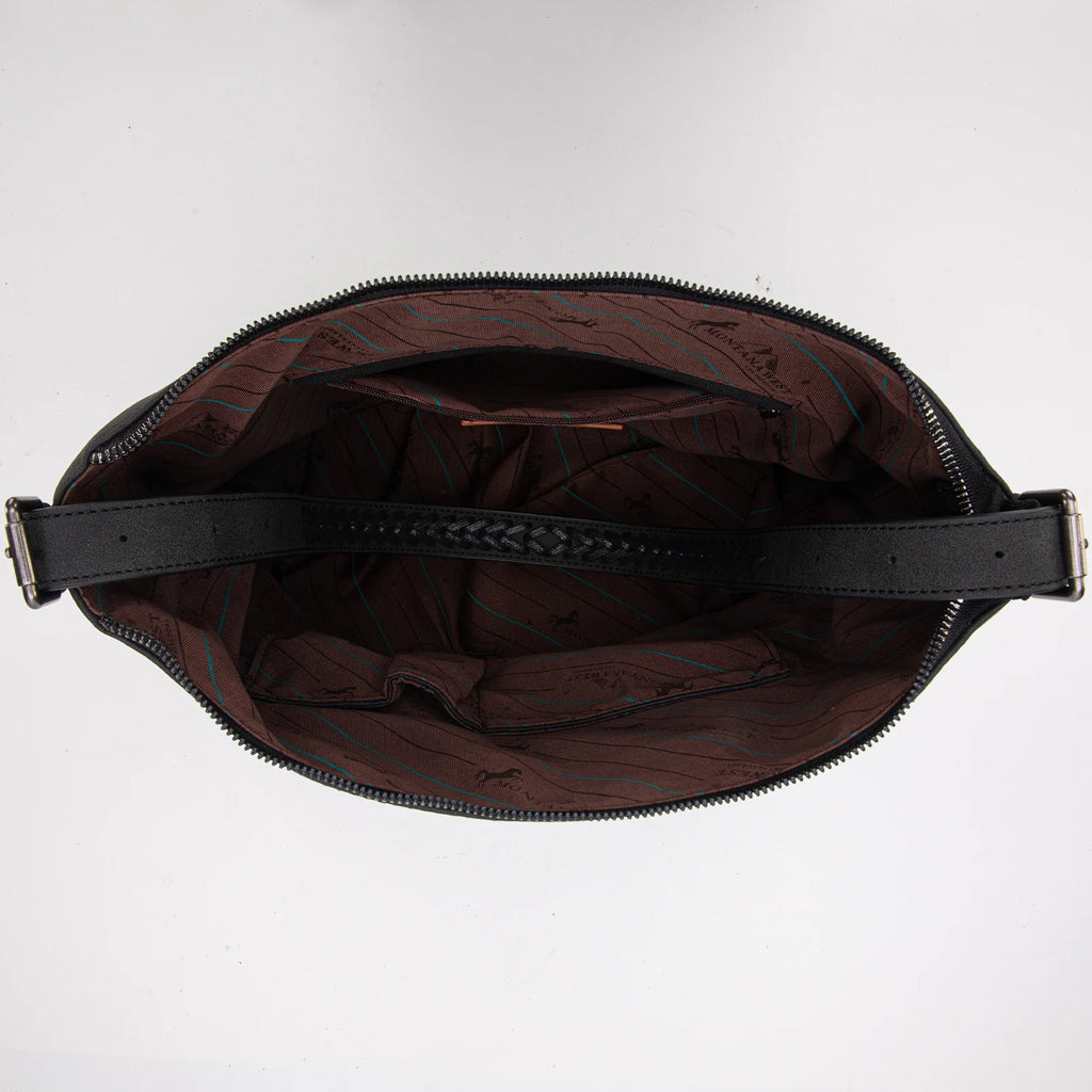 Montana West Croc Print Concealed Carry Hobo Black