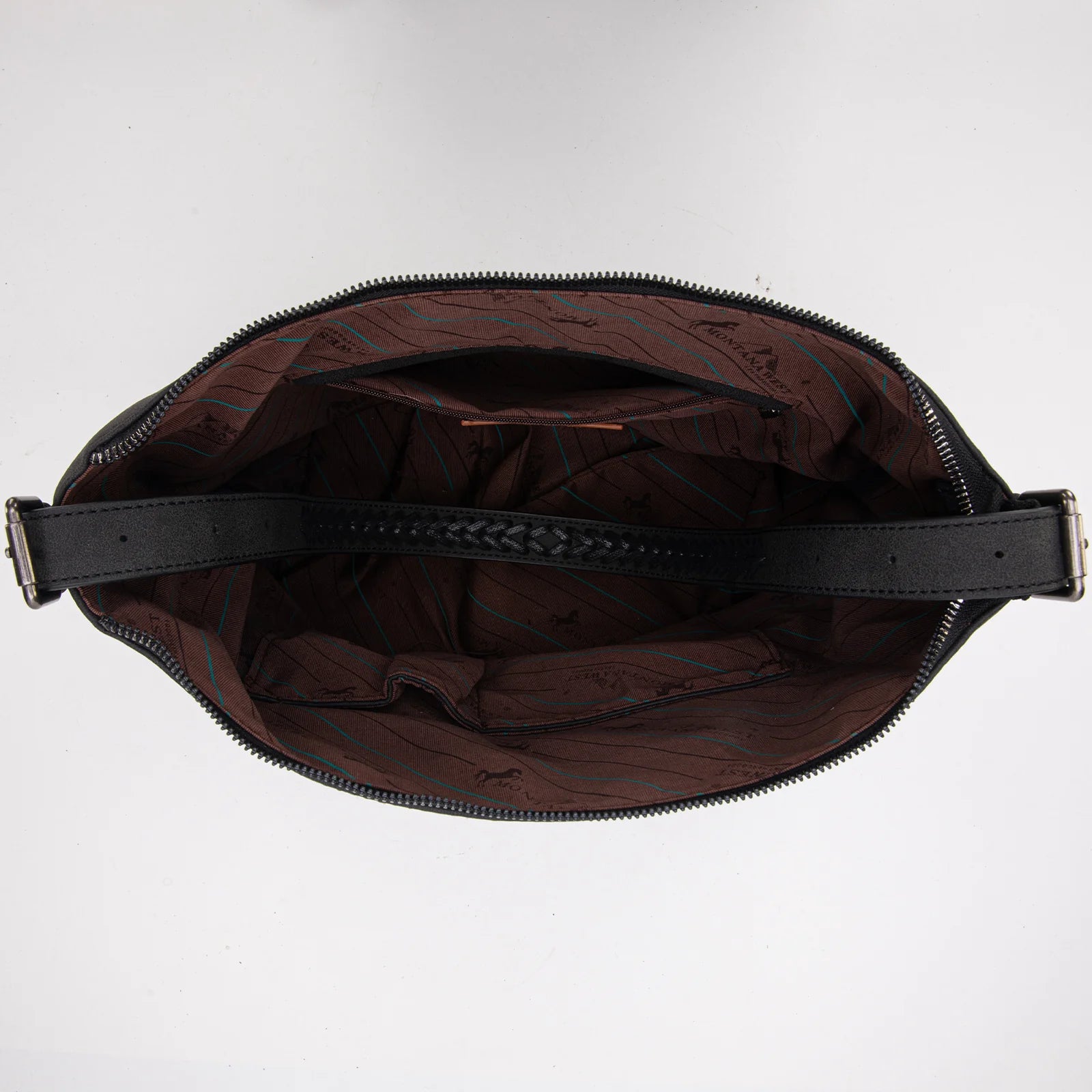 Montana West Croc Print Concealed Carry Hobo Black