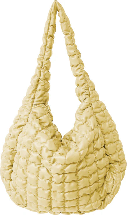 Large Glossy Yellow Quilted Bag