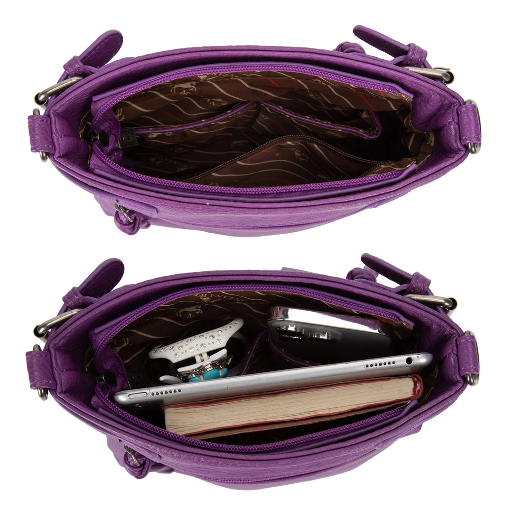 Montana West Multi Pockets Crossbody Bag - Purple