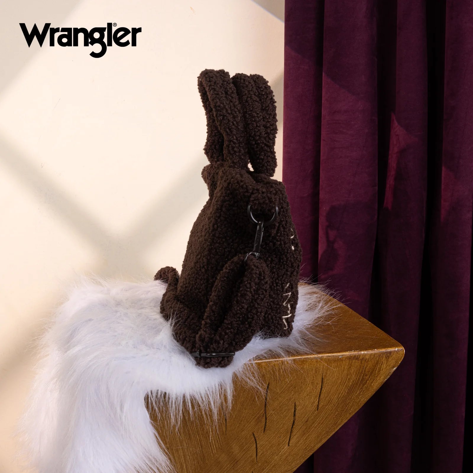 Wrangler Sherpa Aztec Sherpa Small Tote/Crossbody - Coffee