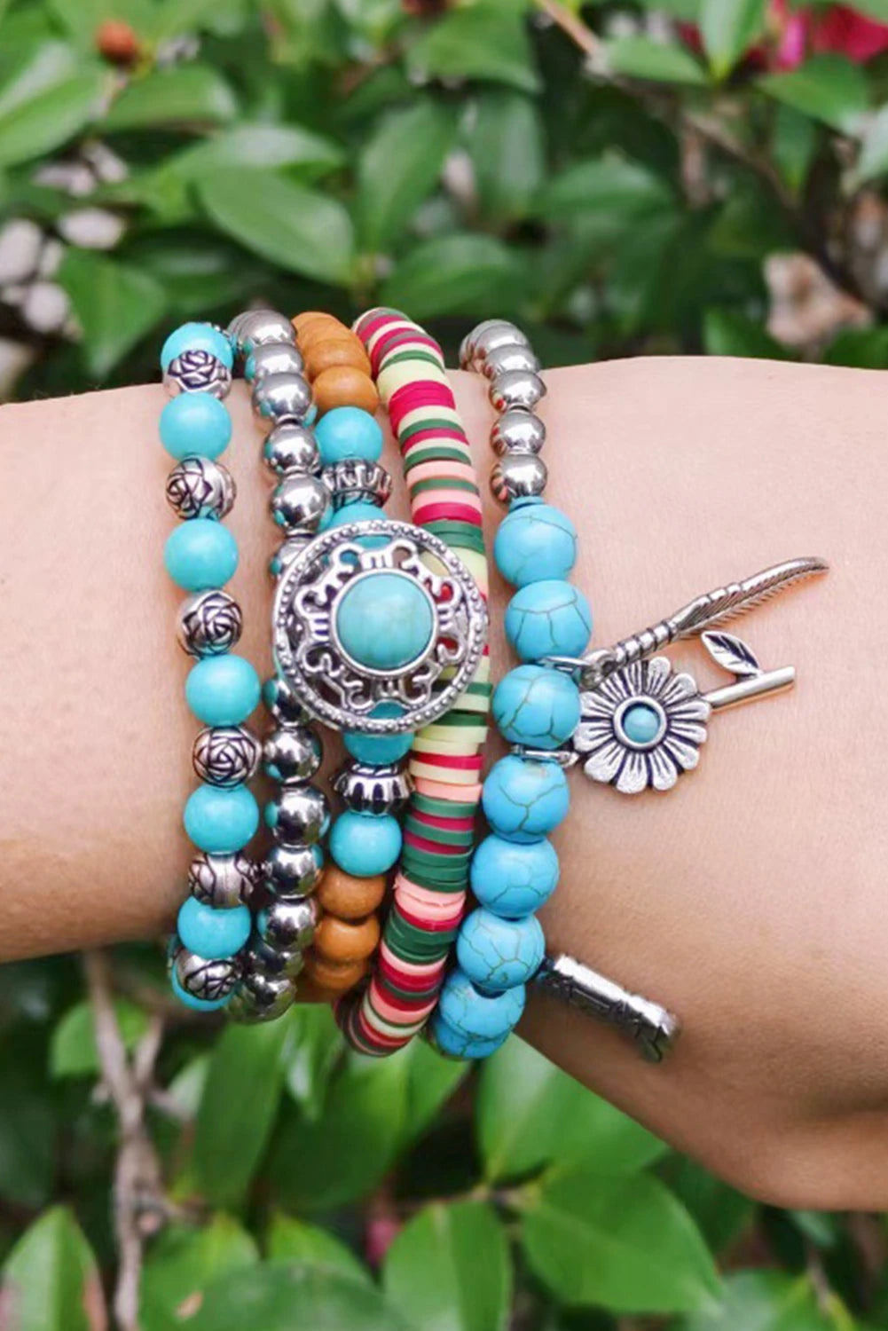 Turquoise Beading Western Multi Layer Bracelet