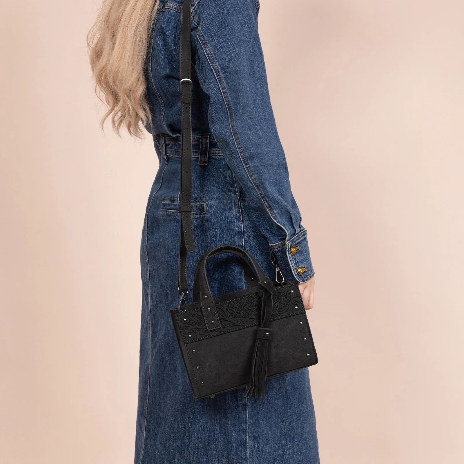 Wrangler Western Tooled Tote Crossbody