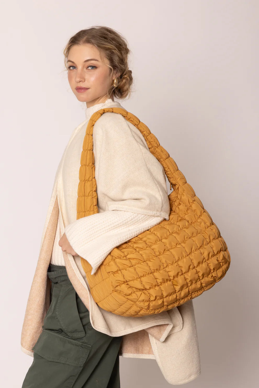 Large Mustard Quilted Bag
